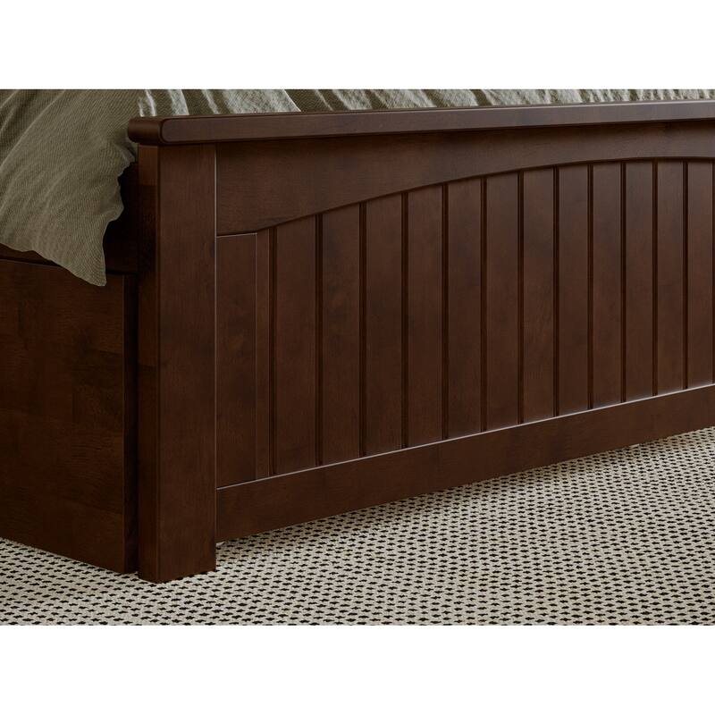 Nantucket Solid Wood Platform Bed with Matching Footboard & Twin Trundle