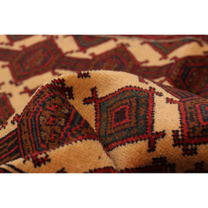 Teimani Beige, Red Rug 4'0" x 7'0" - 4'0 x 7'0
