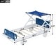 preview thumbnail 5 of 6, White+Blue Playful Twin Car Platform Bed, Ceiling Cloth, Storage Shelf, Wheel Legs