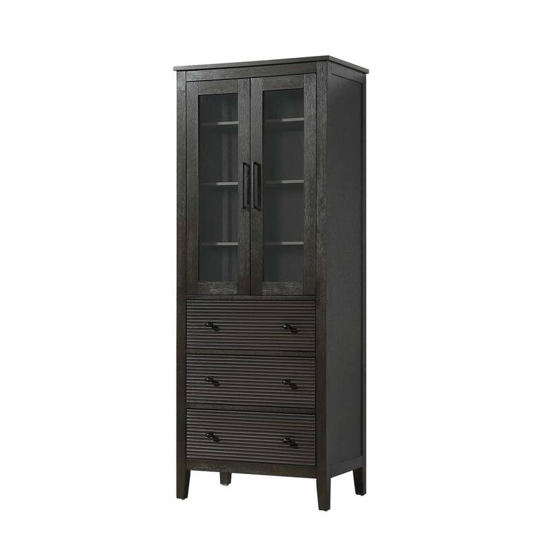 Kensington 16-28 Inch Bath Storage Glass Cabinet