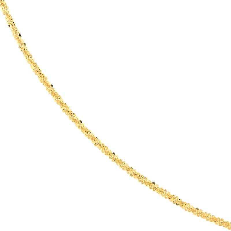 Curata 14k Yellow Gold Diamond Chain Necklace 1.15mm (Lobster)