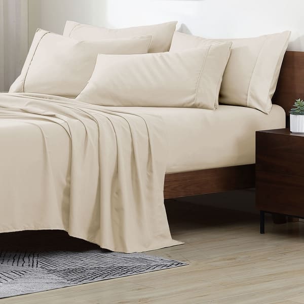 Swift Home Premium Ultra Soft Microfiber 6-Piece Sheet Set with Extra Pillowcases - King - Cream