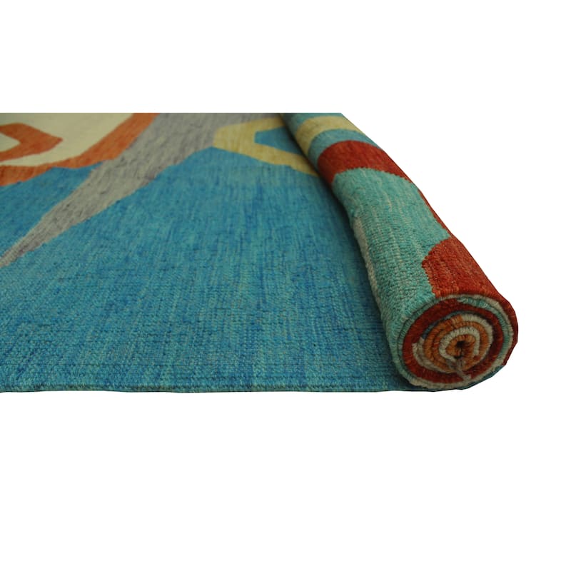 Hand-Woven Winchester Kilim Clevelan Grey/Rust Rug - 8'1" x 9'4"