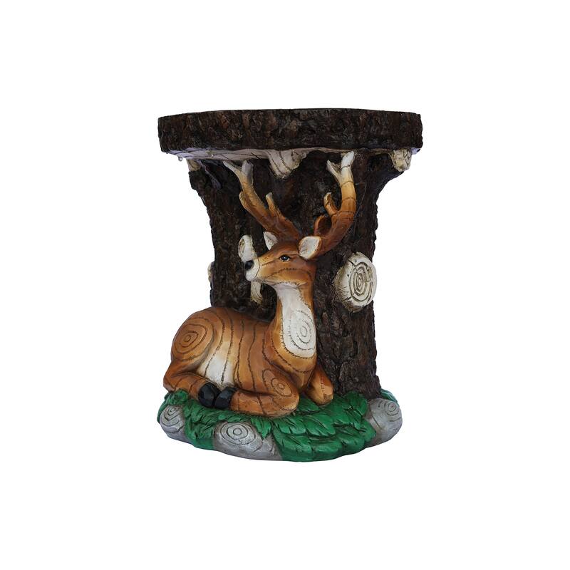 Solar Powered Elk Outdoor Garden Plant Stand - 14"