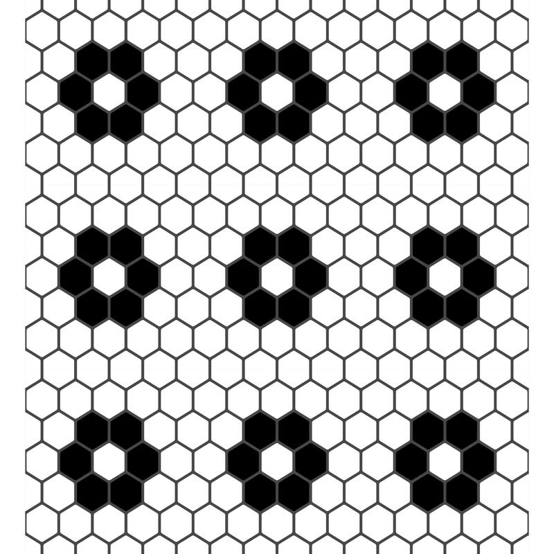 Industry Tile 10.23x11.81 Hex Flower White with Black Porcelain Mosaic (20 pc/ box)
