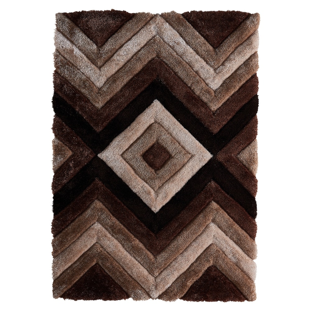 Mateos Shag Collection Geometric Area Rug