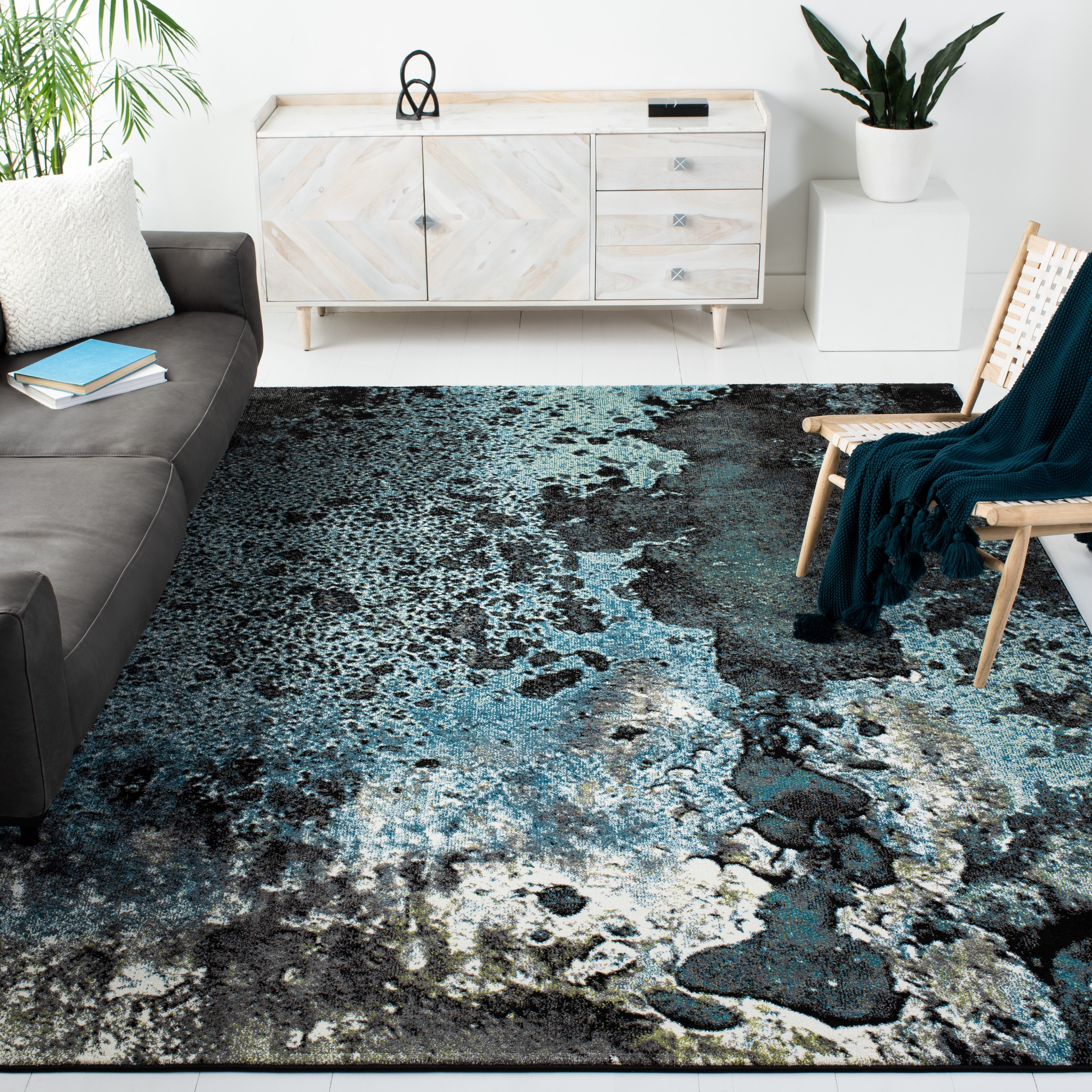 SAFAVIEH Glacier Honey Watercolor Modern Abstract Rug