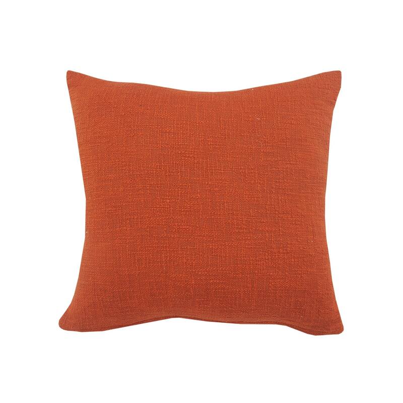 20" Red and Orange Handmade Chevron Square Throw Pillow