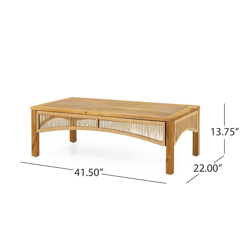 Jabe Outdoor Acacia Wood and Wicker 4 Seater Chat Set by Christopher Knight Home - 26.25" L x 30.50" W x 27.50" H