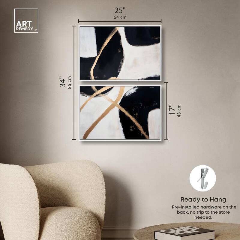 Rhythm of Contrast Canvas Set of 2 by Art Remedy