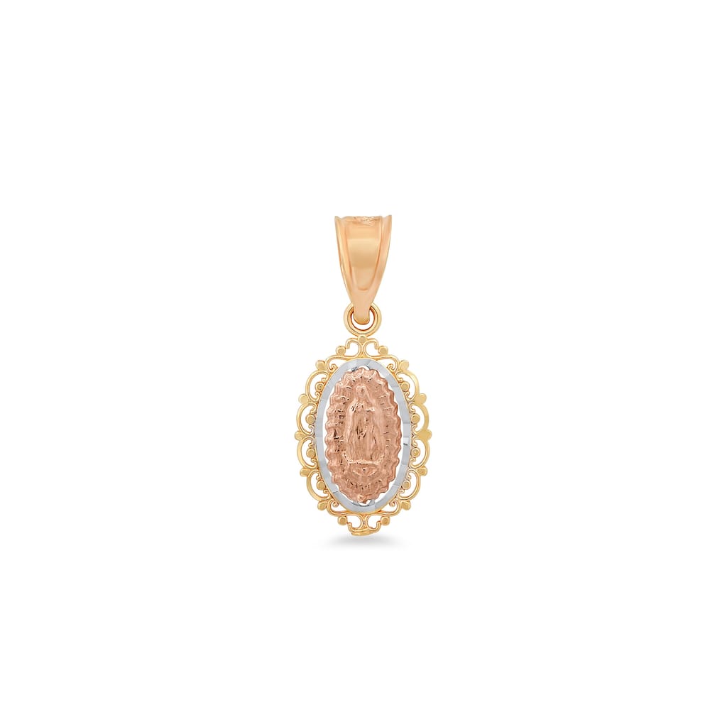 Roberto Martinez 14K Tri-Color Gold Our Lady of Guadalupe Pendant