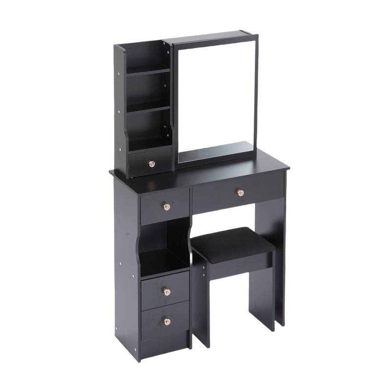 29.2" Vanity Set for Small Spaces, Dressing Table with Cushioned Stool