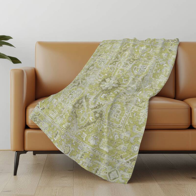 Premium Machine Washable Traditional Persian Sherpa Throw Blanket