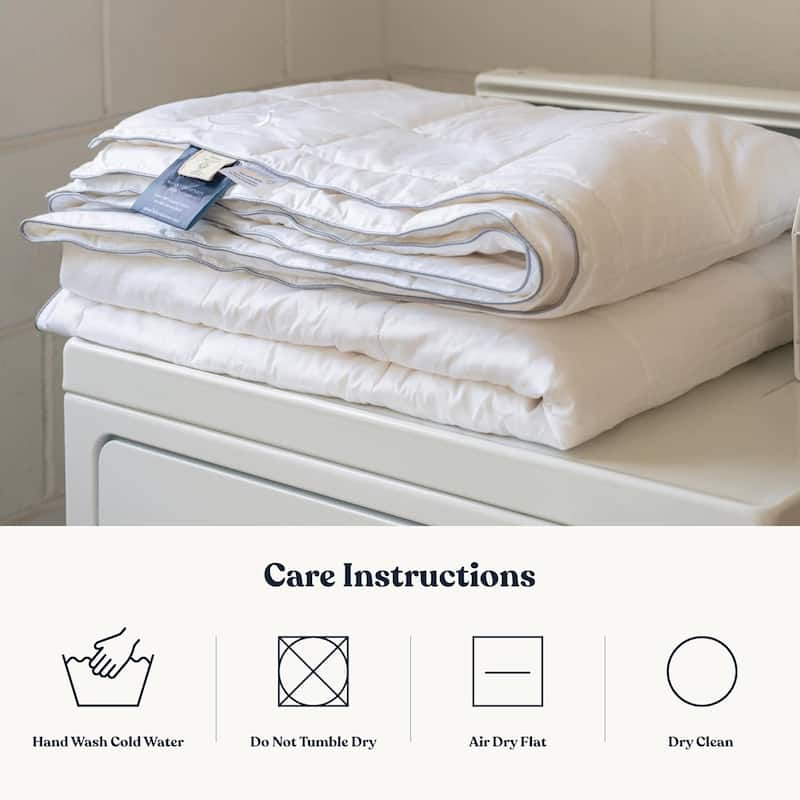 Delara Organic Merino Wool Duvet Insert - GOTS, Oeko-TEX & Woolmark Certified, 400TC Organic Cotton Shell, 300 GSM All-Season