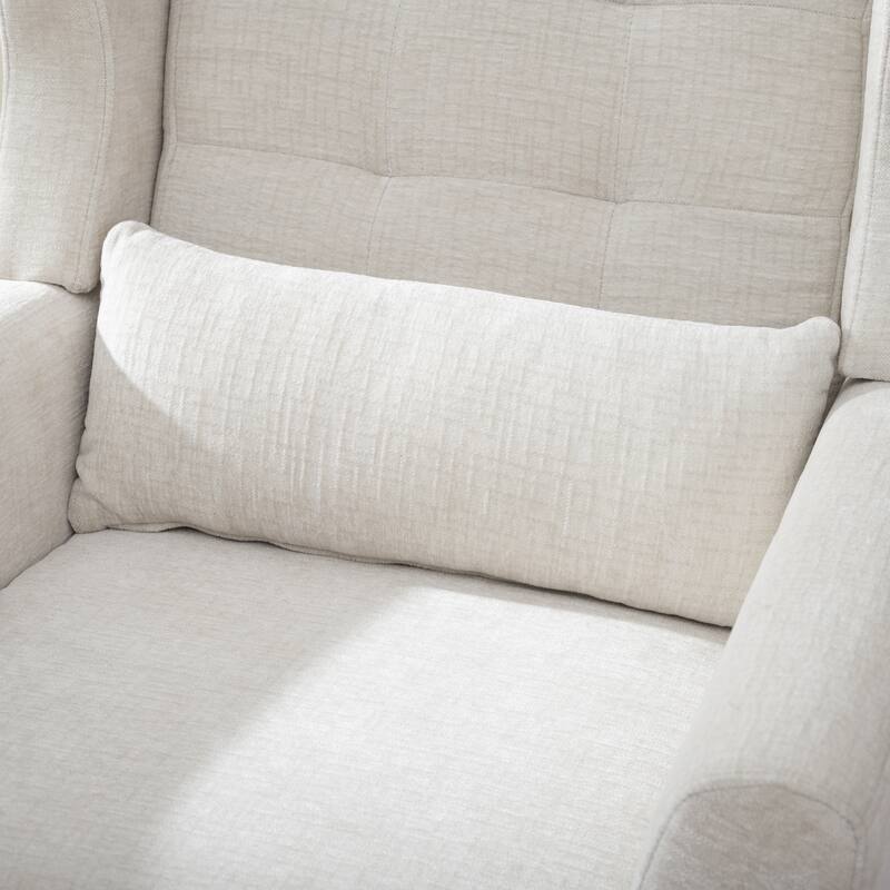 Beige 24.21" Button Tufted Arm Chair