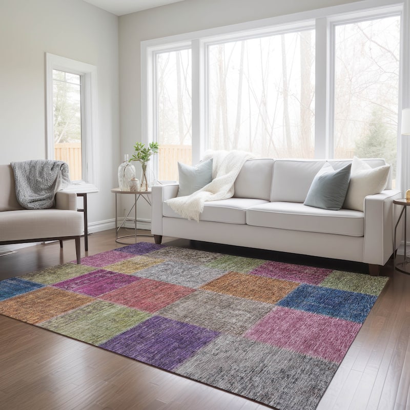 Machine Washable Indoor/ Outdoor Chantille Vintage Oriental Rug
