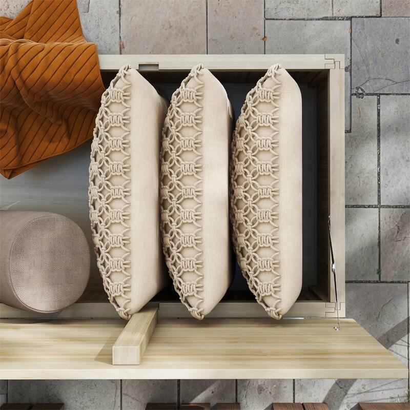 Outdoor Storage Box, Wooden Deck Box Garden Storage Container