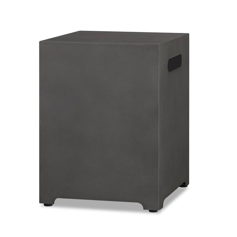 Aegean Tank Cover in Weathered Slate - 15.125" L x 15.125" W x 20.25" H