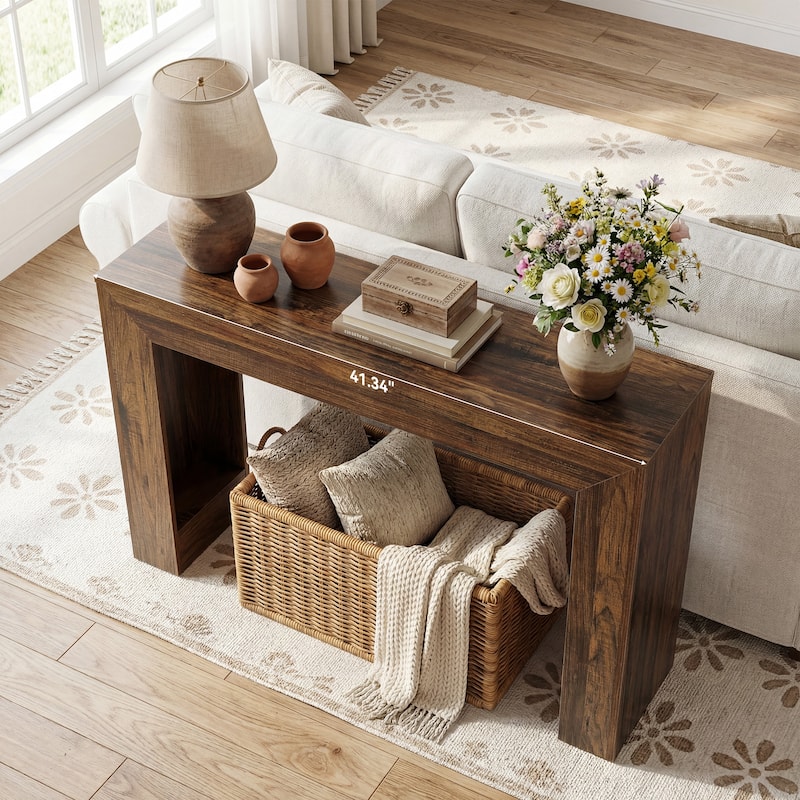 41.3-Inch Small Console Table, NarrowSofa Table Behind Couch