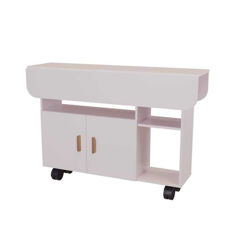 Rectangle Folding Dining Table with Wheels Kitchen Table with Drawer