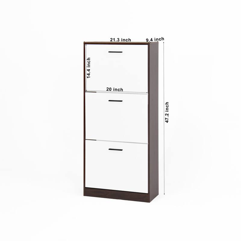 Shoe Storage Cabinet with 3 Flip Drawers&1 Drawer, Slim Freestanding Storage Racks