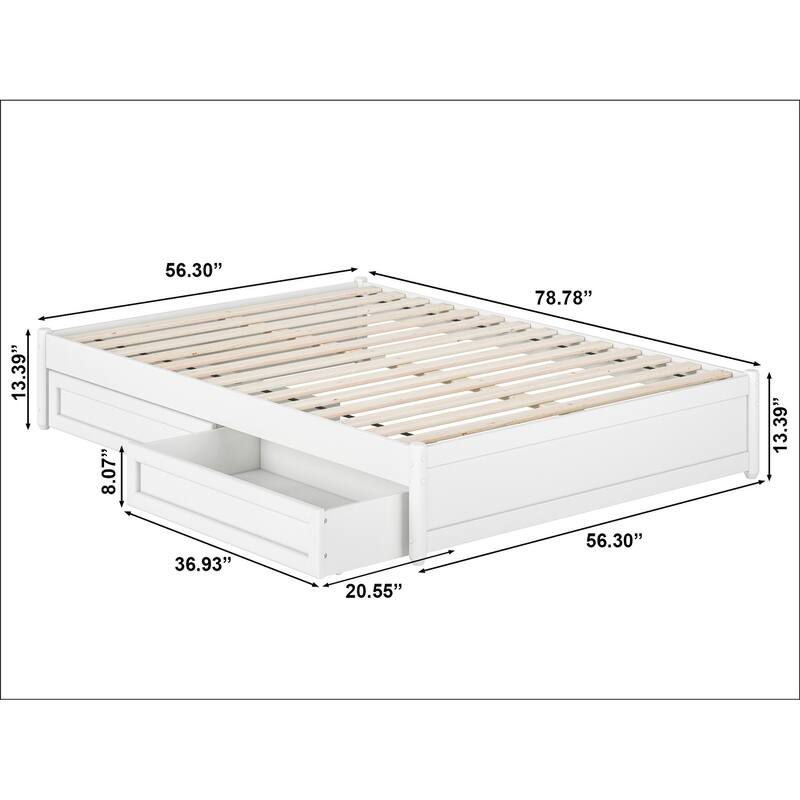 Barcelona Panel Platform Bed with Storage Drawers