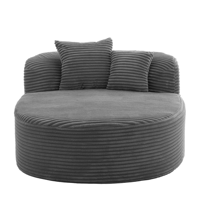 51.6" Chaise Lounge Sofa Bed - Boneless Couch with 2 Pillows - Compression Design for Living Room