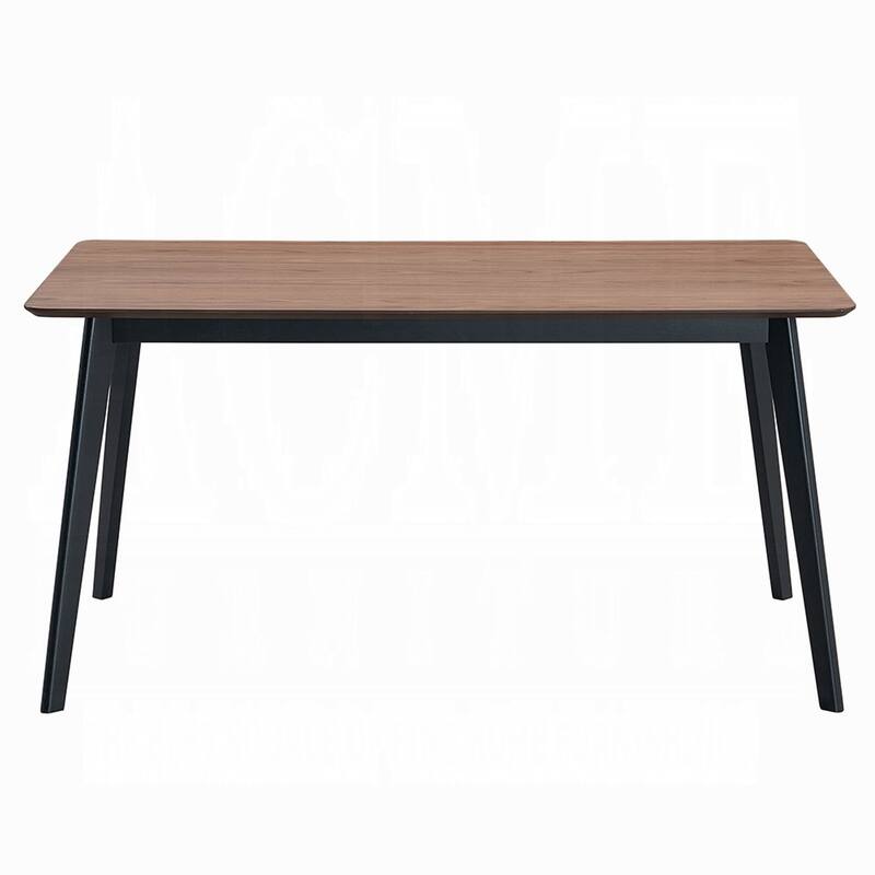 Bery Dining Table, 59 Inch Rectangular Brown Top, Scandinavian Black