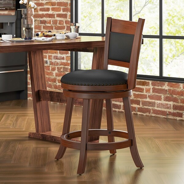Costway Swivel Bar Stools Set of 2 25'' Counter Height 20