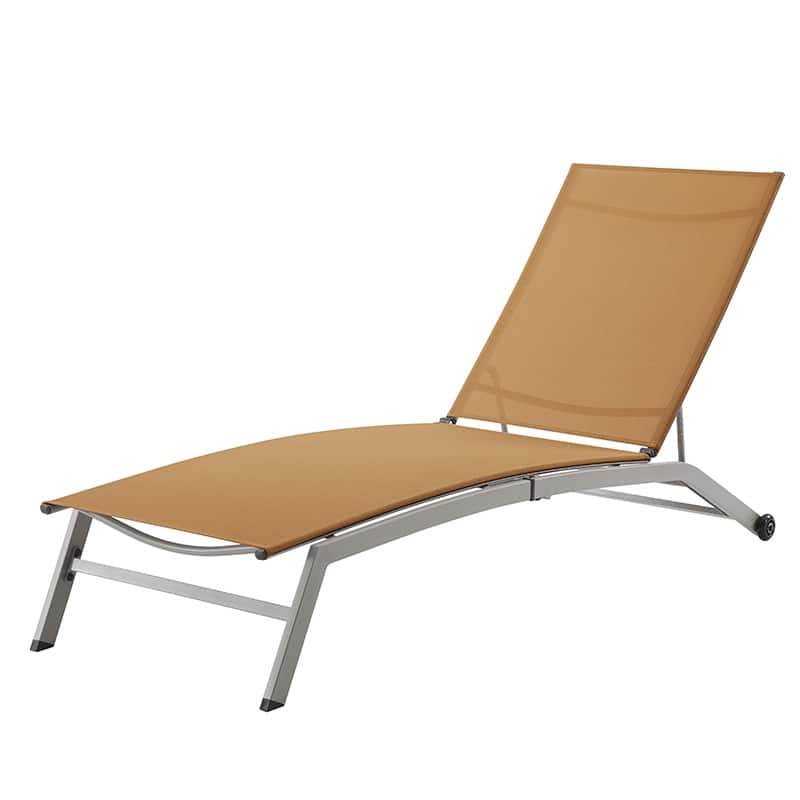 Corvus Antonio Outdoor Contemporary Sling-Fabric Adjustable Chaise Lounge - Orange -1Lounge