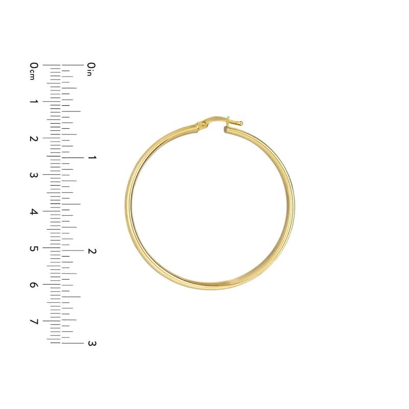 Curata 10k Yellow Gold 40x4mm Round Polished Hoop Earrings
