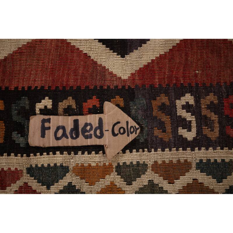 Vegetable Dye Tribal Kilim Qashqai Persian Vintage Wool Carpet - 5'3" X 8'3"