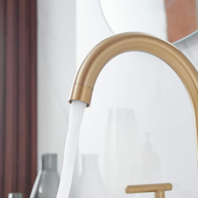 8 Inches Widespread Bathroom Faucet Two Handle 3 Hole with Drain