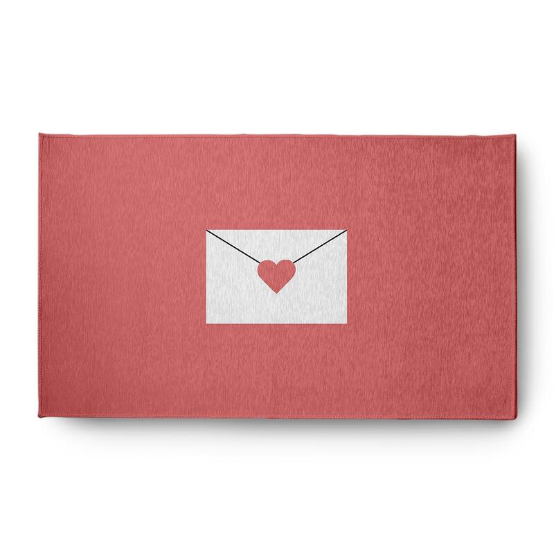 Love Letter Valentines Chenille Rug - Coral - 3' x 5'