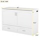 preview thumbnail 18 of 16, Queen Size Murphy Bed Wall Bed w/ Drawer & Sockets & USB Ports