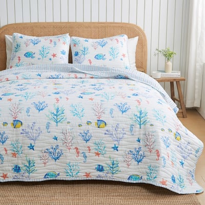 Linery & Co. Nautical Printed Reversible Quilt Set