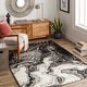 preview thumbnail 7 of 14, Madeline Mystic Black & Grey Area Rug 2' x 2' 11"