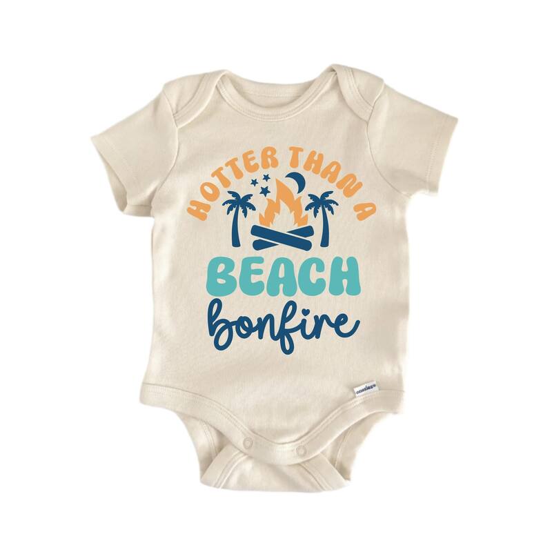 Hotter Than A Beach Bonfire - Baby Boy Girl Clothes Bodysuit Funny Cute - White - 3-6M