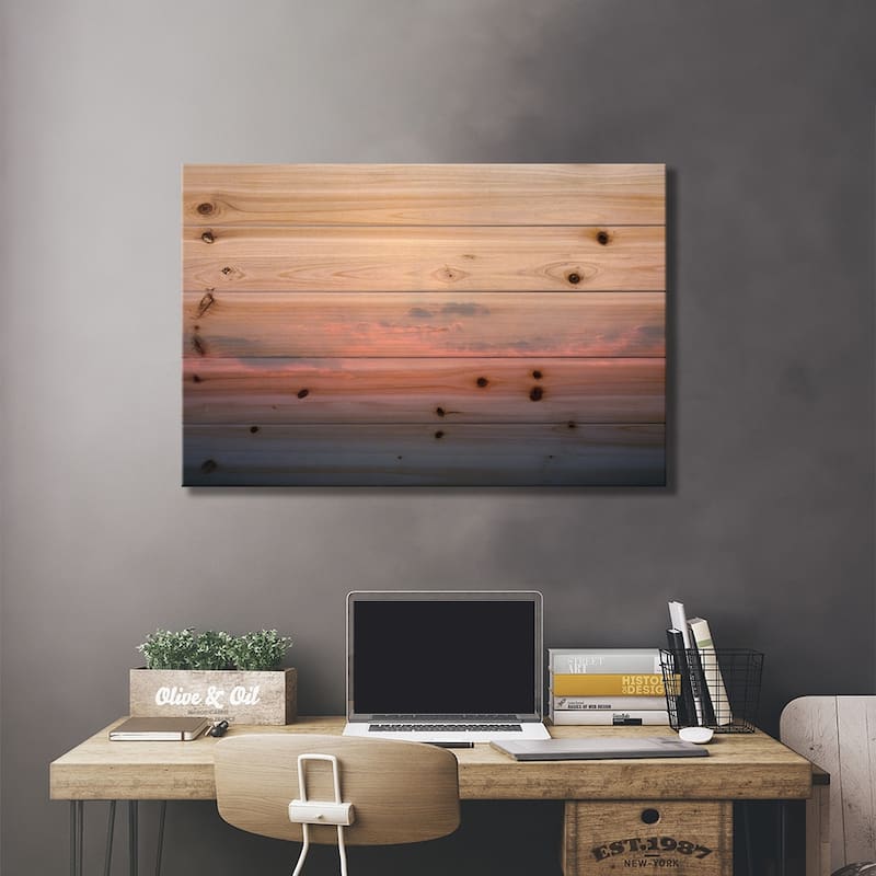 Magical Sunset Print On Wood by Honeymoon Hotel - Multi-Color