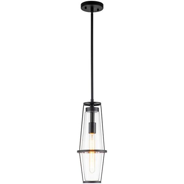 1Light Black Pendant Light with Clear Glass Shade Bed Bath & Beyond