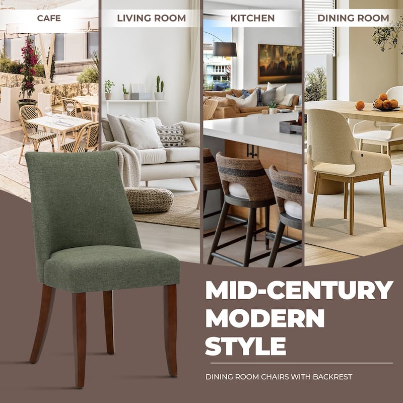RENEWLINE Contemporary Dining Chair（Set of 2/4/6 - Upholstered Backrest & Wood Frame