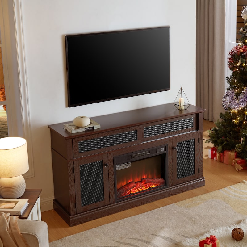 TV Stand with 23" fireplace insert,TV and Media Console