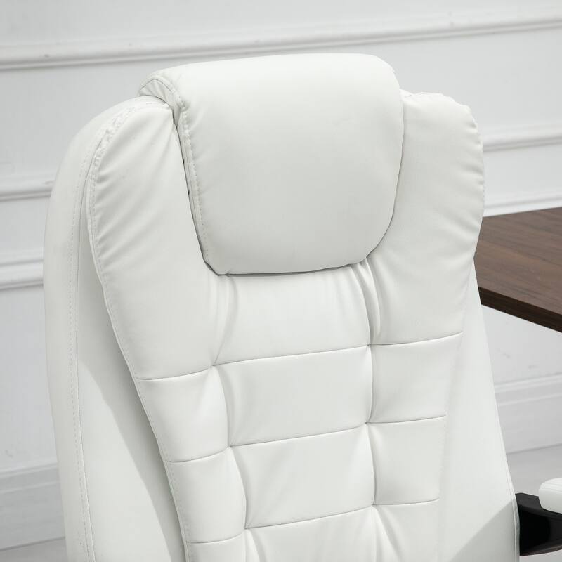 Vinsetto High Back Massage Office Chair with 7-Point Vibration Heating Reclining Back Adjustable Height w/ Headrest Footrest