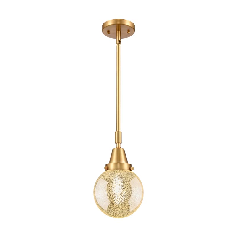 Innovations Lighting 447-1S-11-6 Beacon Pendant Beacon 6" Wide Mini - Satin Gold / Mercury