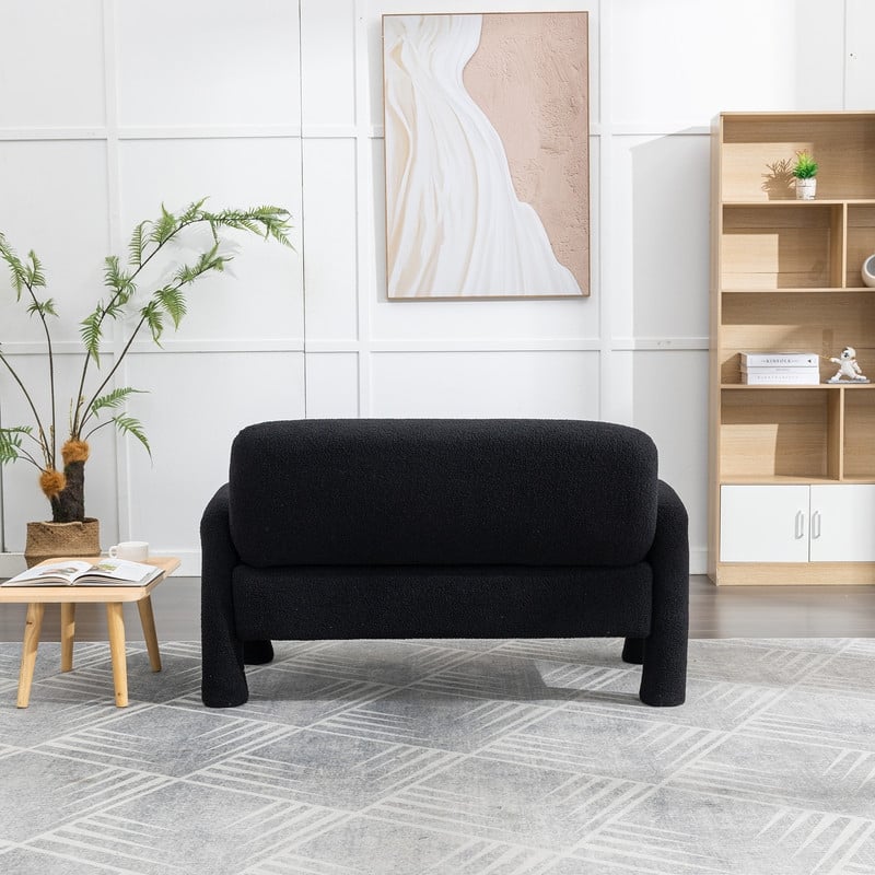 SEYNAR Mid-Century Modern Boucle 51'' Solid Wood Curved Sofa