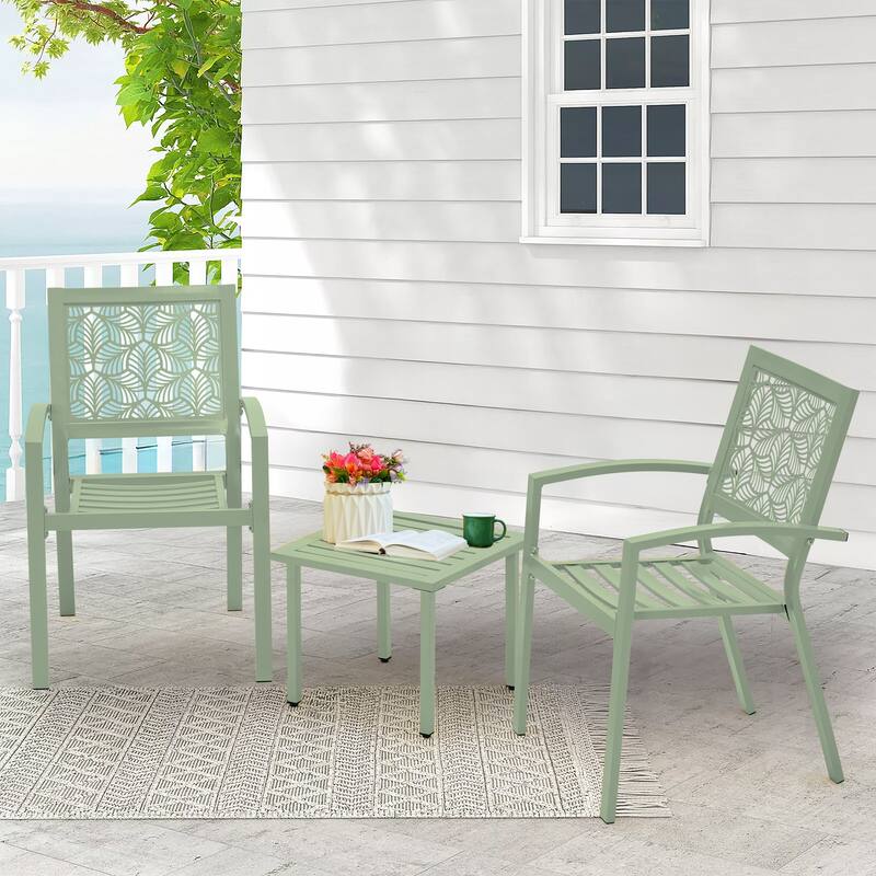 Outdoor 3-Piece Bistro Set, Foldable Patio Dining Sets, Rust-Resistant, Lightweight, Easy to Clean, for Balcony, Garden, Pool