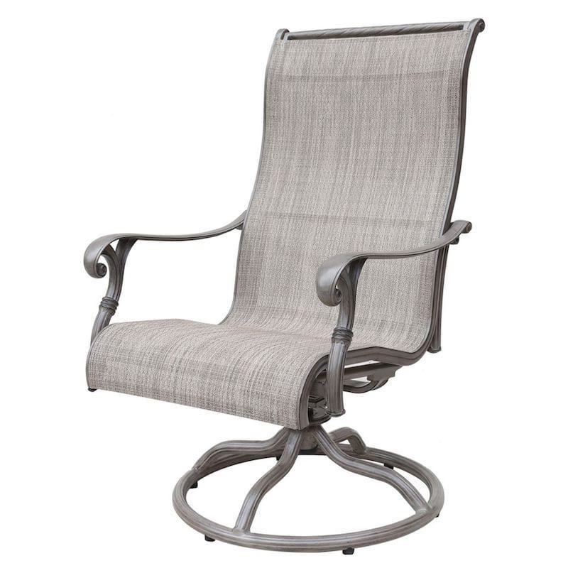 Mace Outdoor Patio Swivel Rocker Chair Set of 2, Curved, Aluminum, Gray