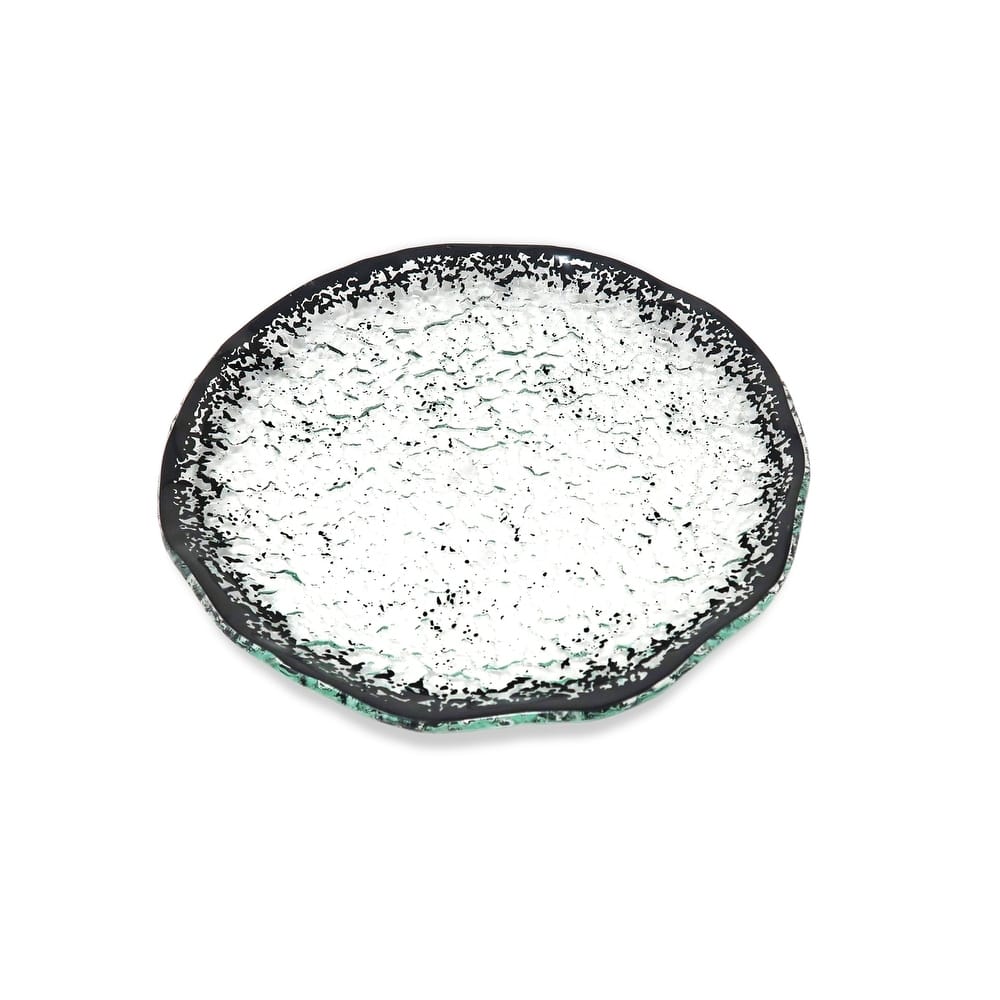 Set of 4 Plates with Scattered Black Design