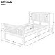 preview thumbnail 7 of 7, Twin Size Pine Wood Construction Platform Bed with Headboard and Footboard