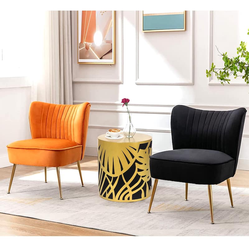 ADECO End Table Gold Accent Side Coffee Nightstand Stool
